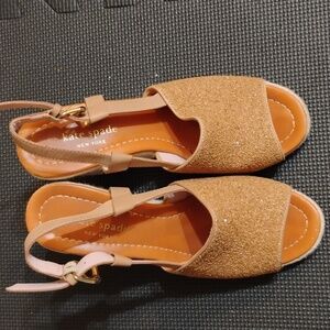 Kate Spade Gold Glitter Wedges